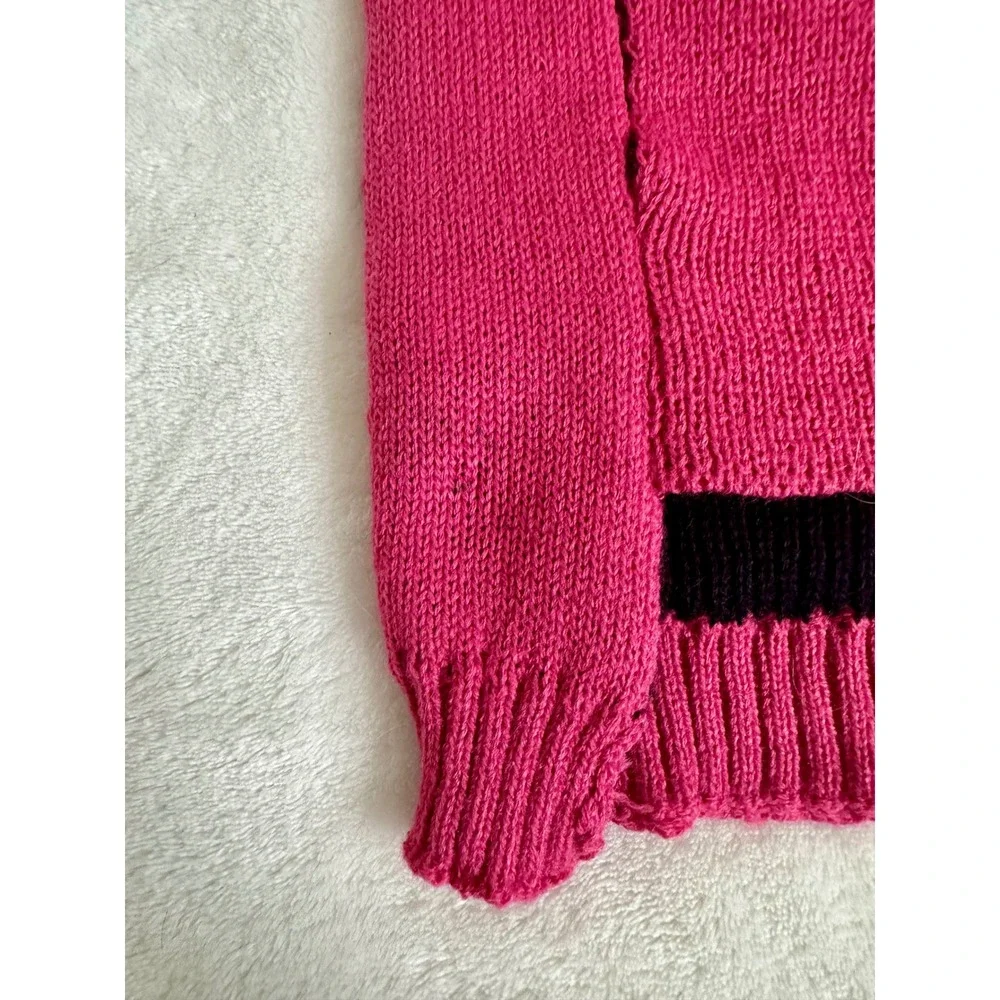 Ghoul Gang Halloween Dog Pet Sweater Medium Pink Knit Minor Flaw